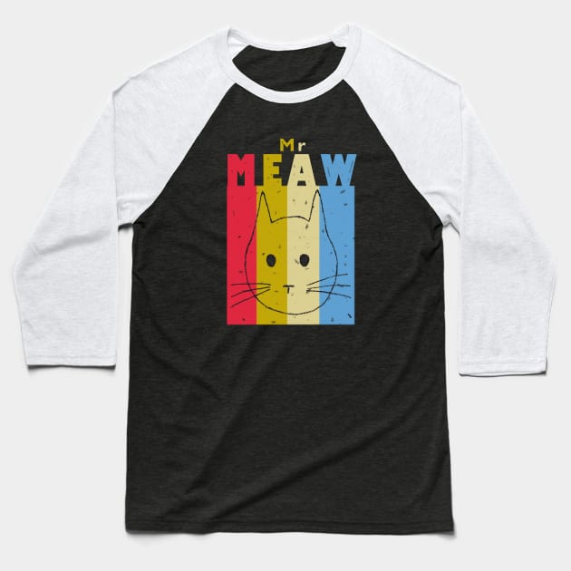 Mr Meaw Baseball T-Shirt by wael store